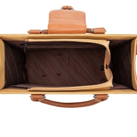 Montana West Buckle Collection Concealed Carry Tote Western Tan Turquoise Fringe - Picture 4 of 10